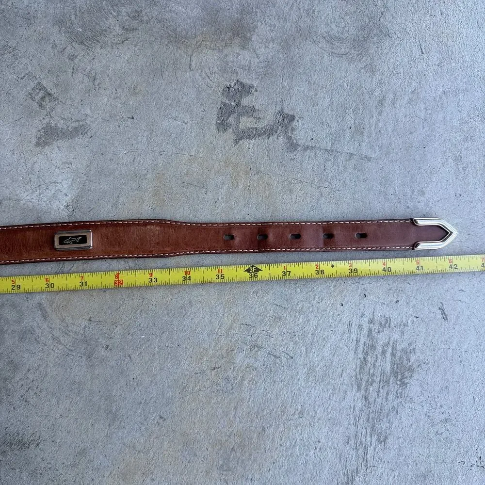 Vintage 90s Greg Norman Leather Belt Brown Size 34